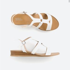 Market & Spruce White Faux Leather sandals | Size 9